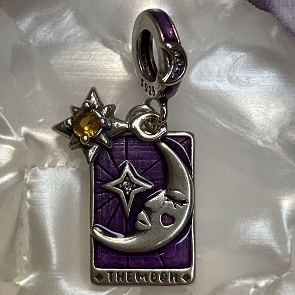 Charm for Pandora Bracelet Tarot Card The Moon Sterling Silver - Picture 2 of 7